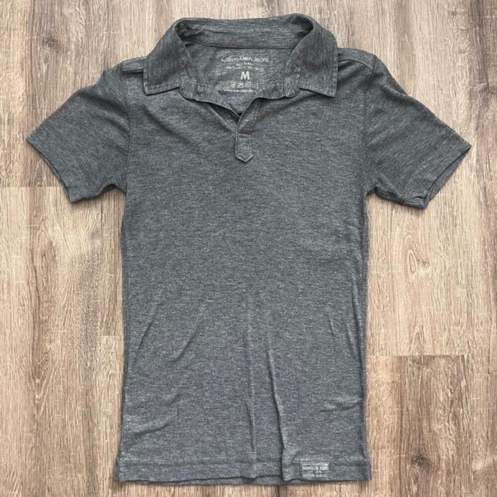 Calvin Klein Jeans Gray Fitted Polo